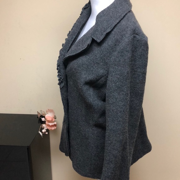 Gray wool blazer jacket coat Italian made Medium - Picture 5 of 8